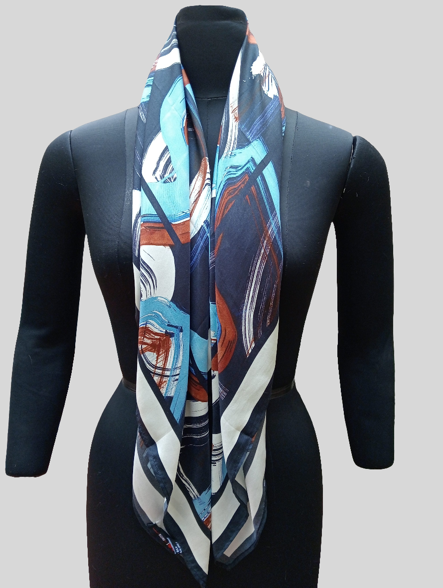 Pure silk scarf-abstract