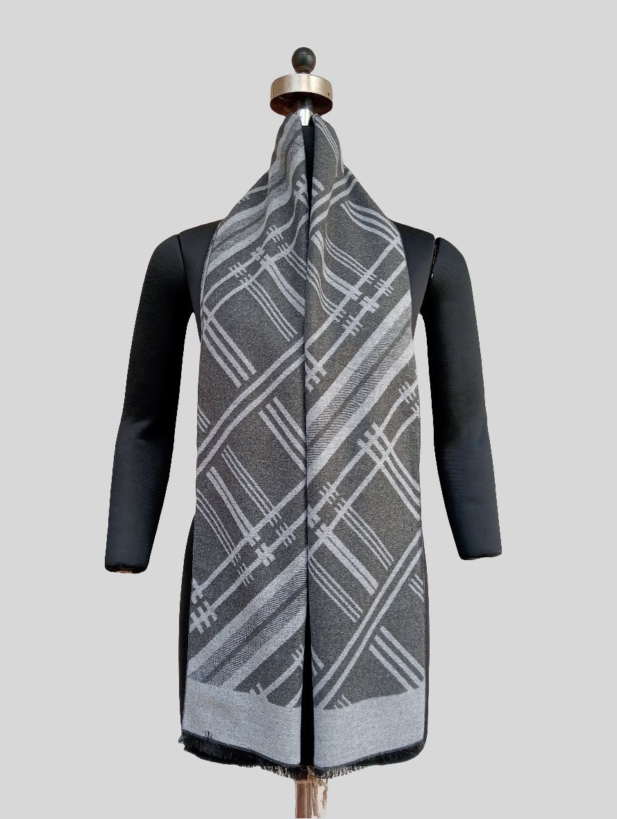 Silk wool reversible stole