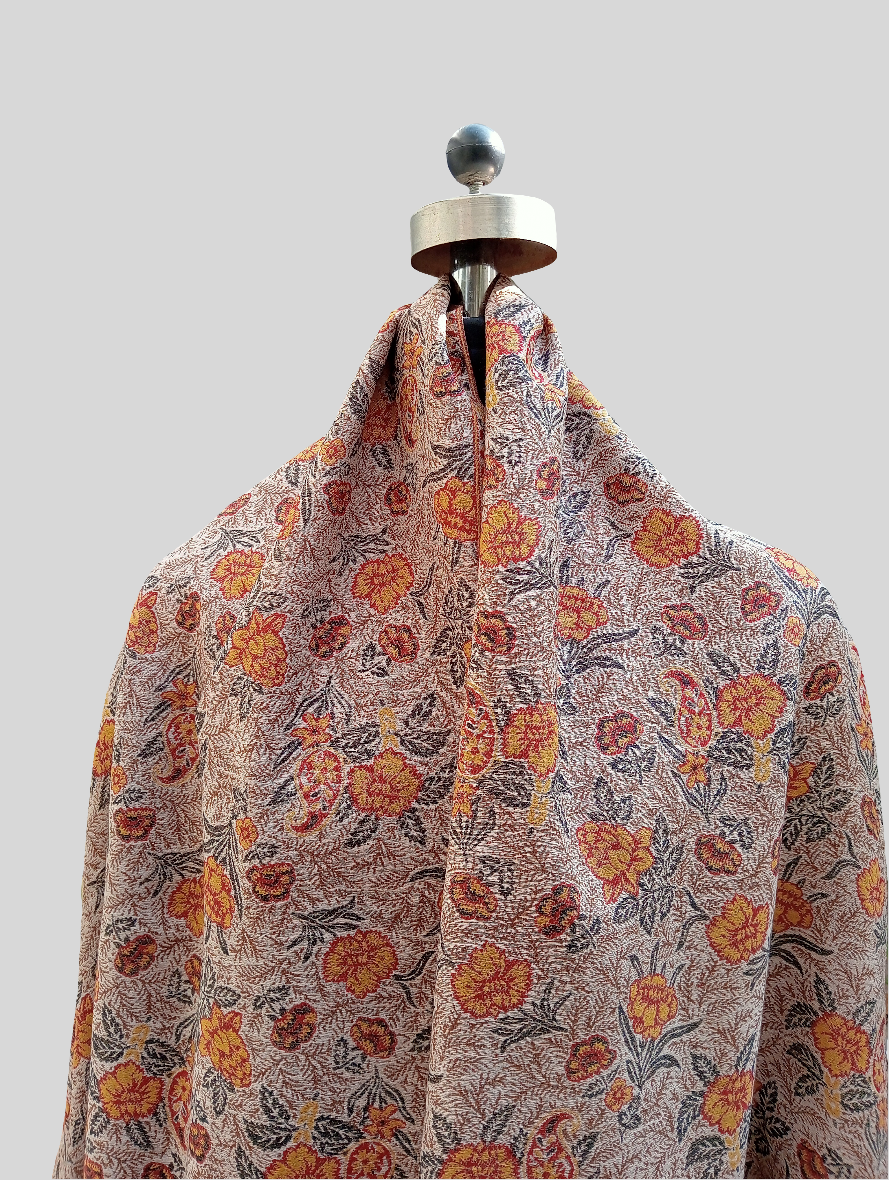 Orange flower Floral print shawl