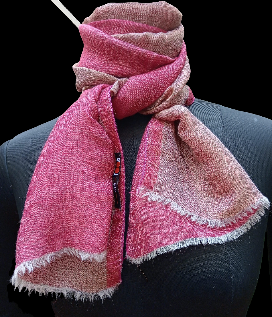 Zari reversible scarf - red