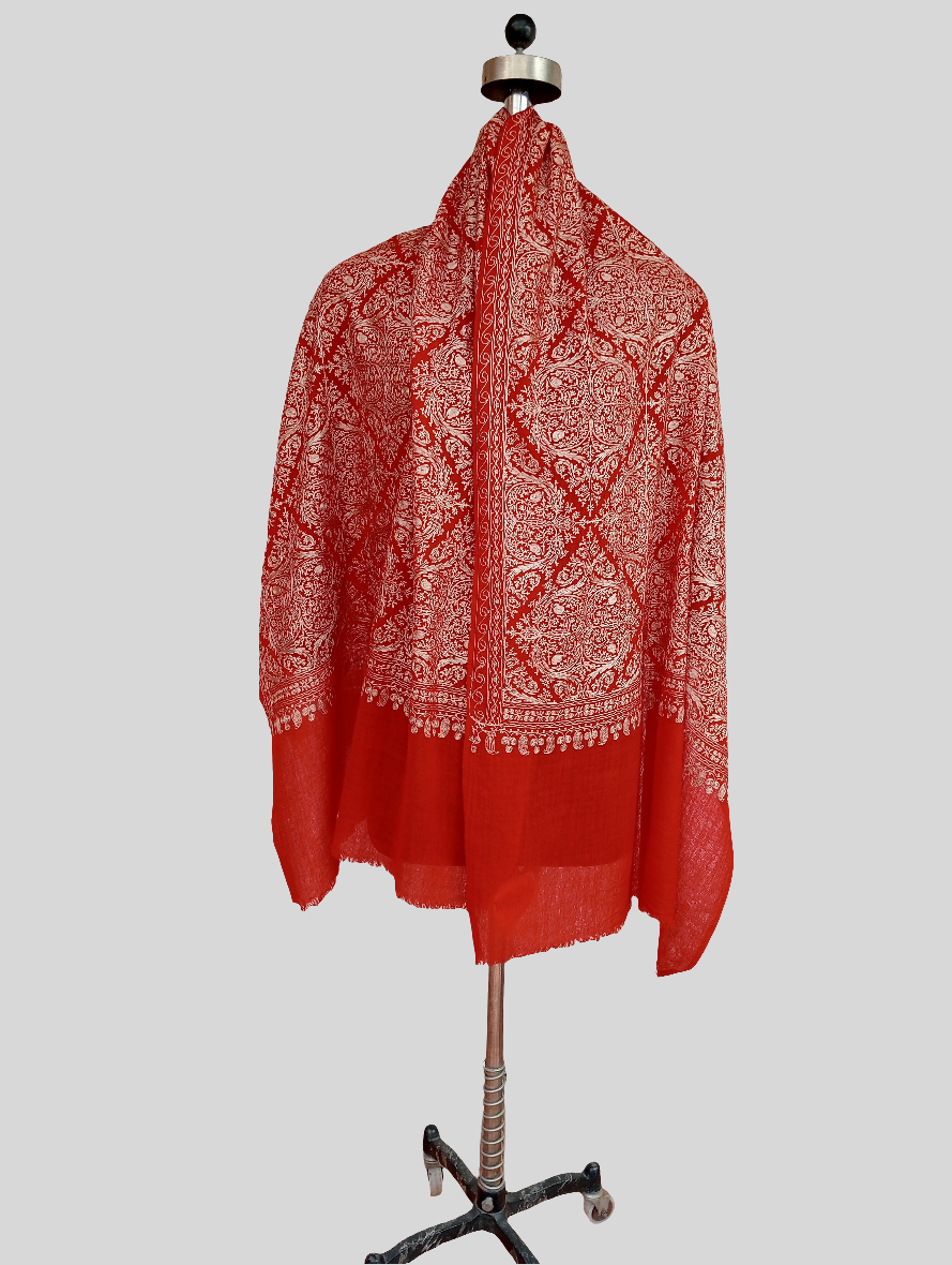 Red embroidered Stole