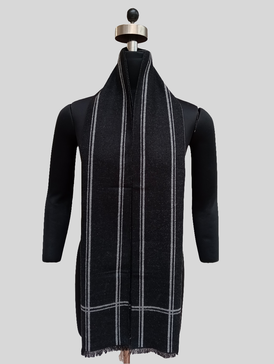 Silk wool vertical line stole