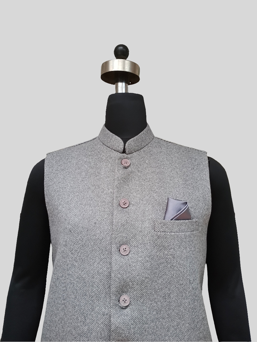 Men's Fine wool herringbone jacket