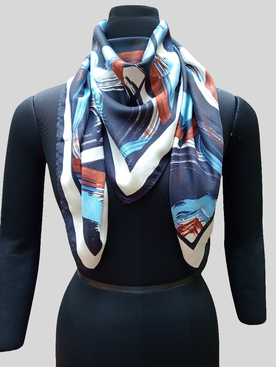 Pure silk scarf-abstract