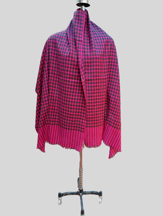 Pink check stole