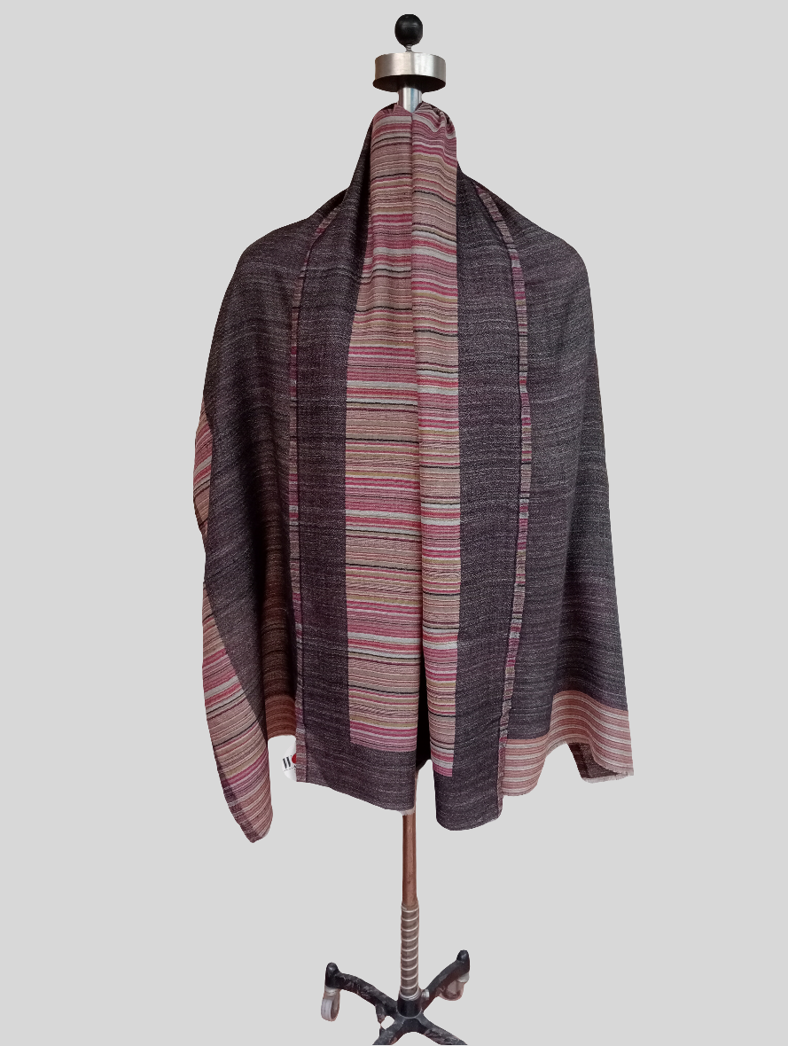 Reversible super fine wool stole