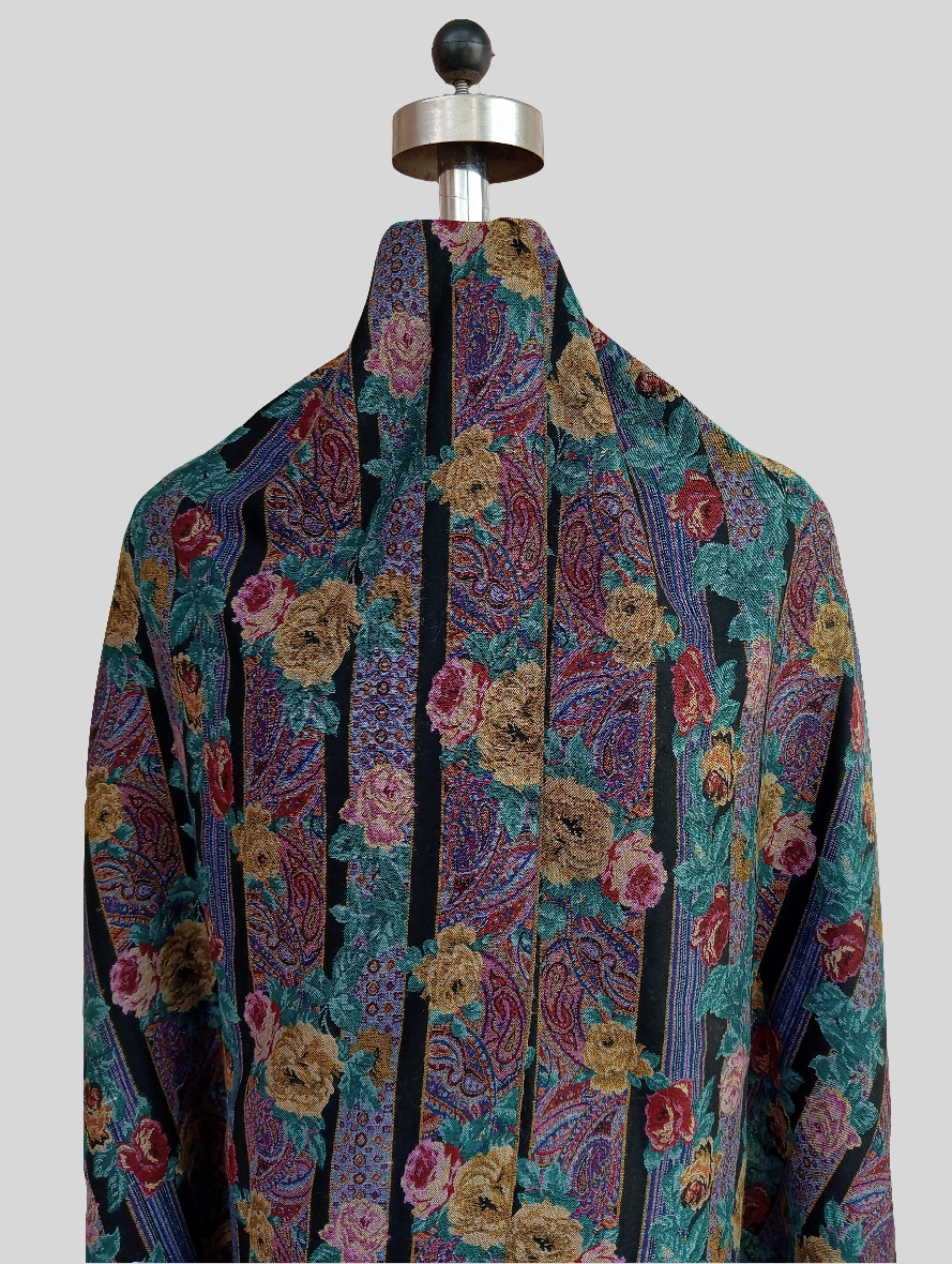 Floral woven jamawar stole