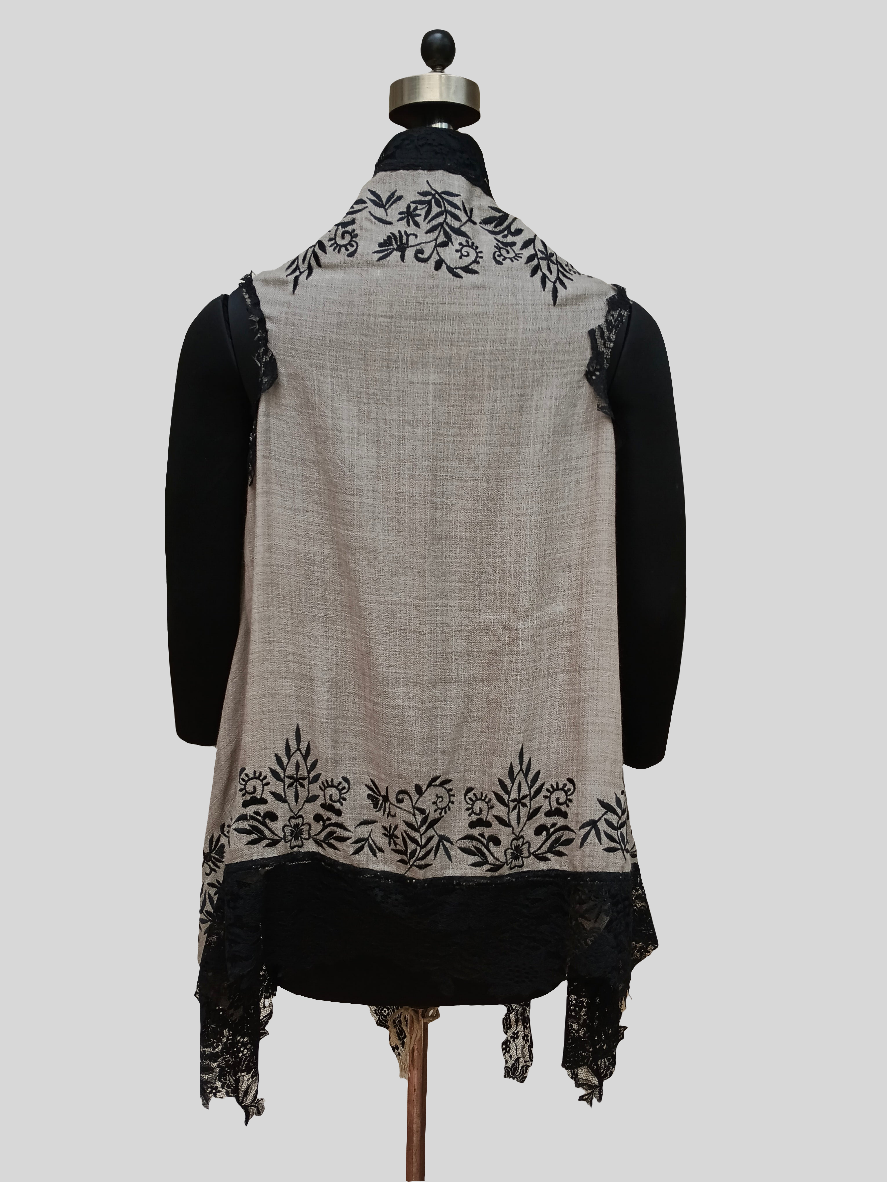 Super Fine wool embroidered lace jacket