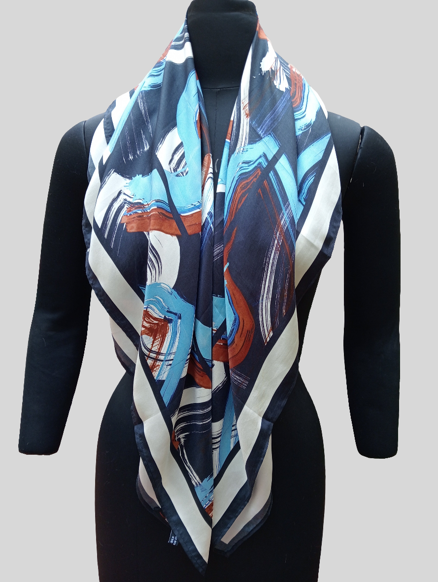 Pure silk scarf-abstract