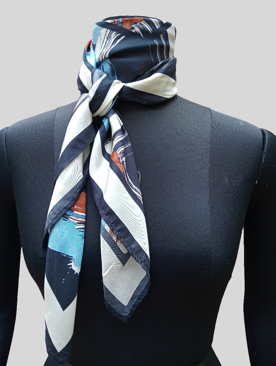 Pure silk scarf-abstract