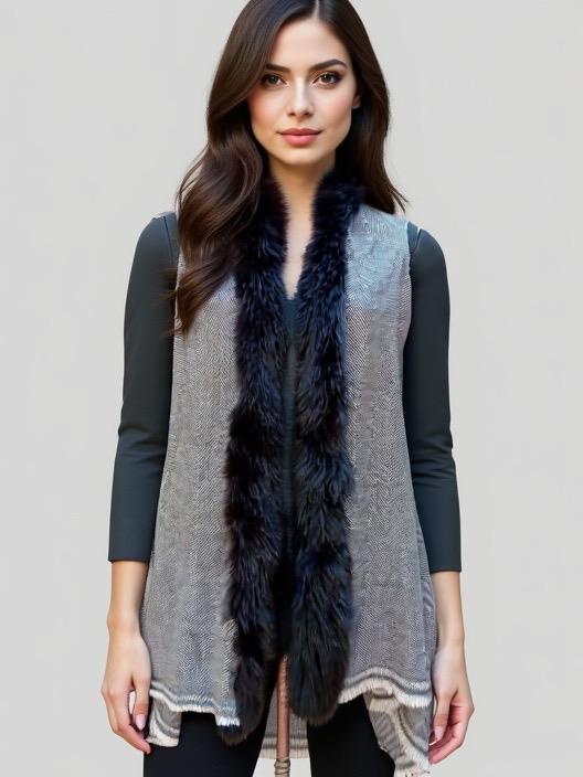 Fine wool faux fur Harringborn jacket