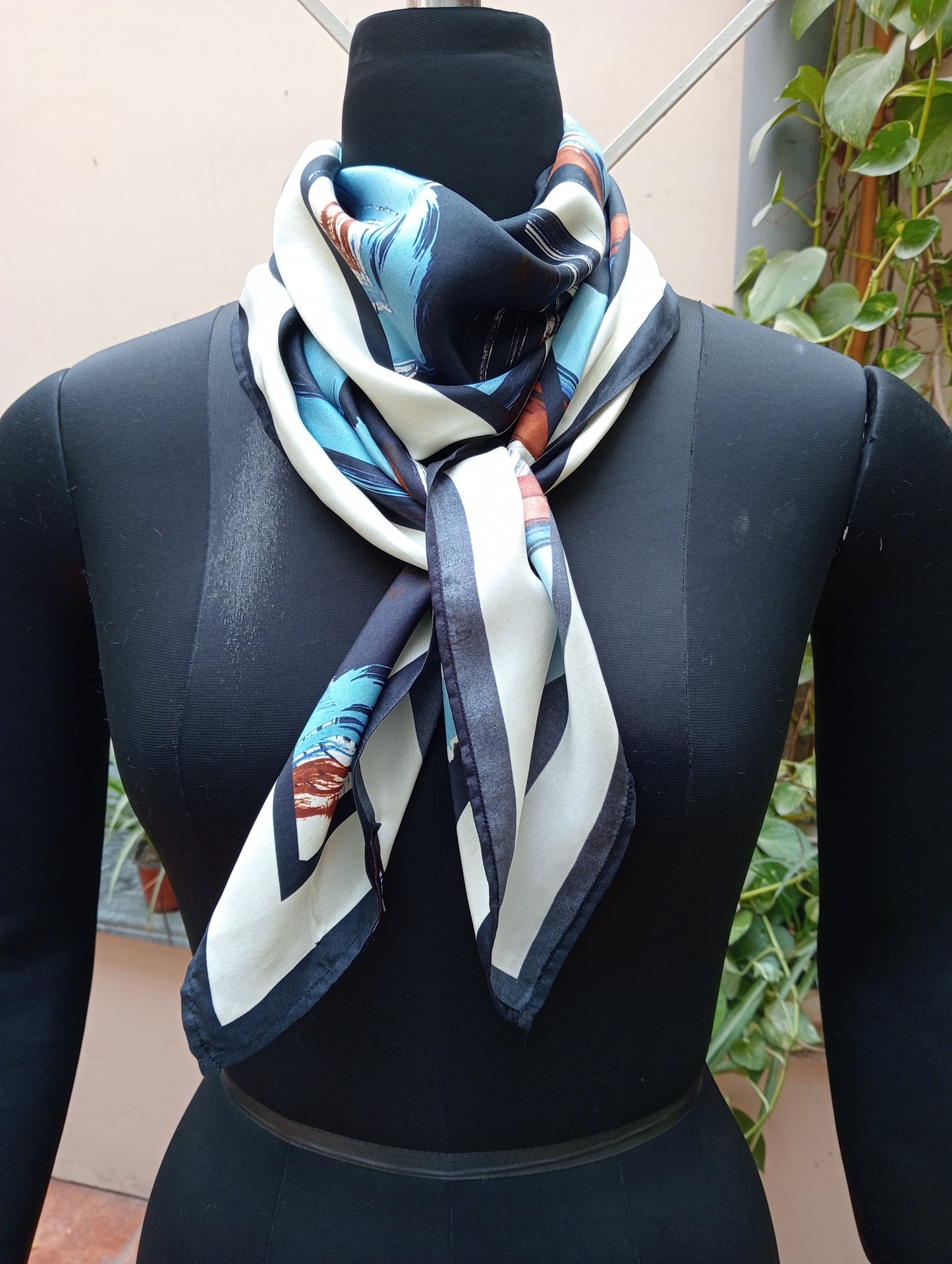 Pure silk scarf-abstract