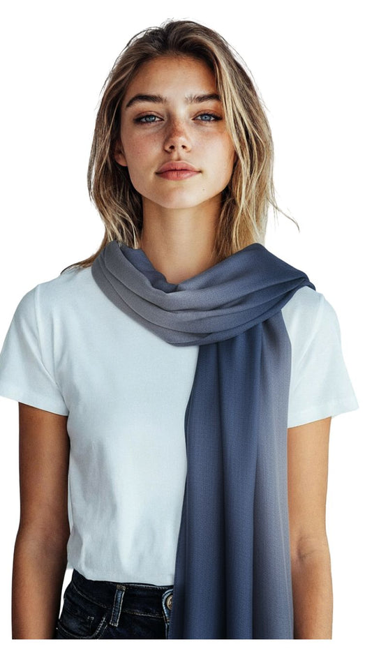 Double Shaded Stole - Grey / Black