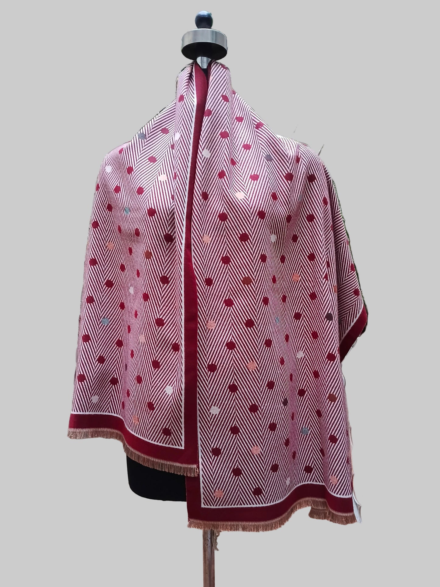 Silk Wool dot design ladies stole