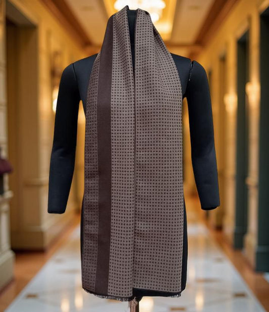 Silk wool dot design stole