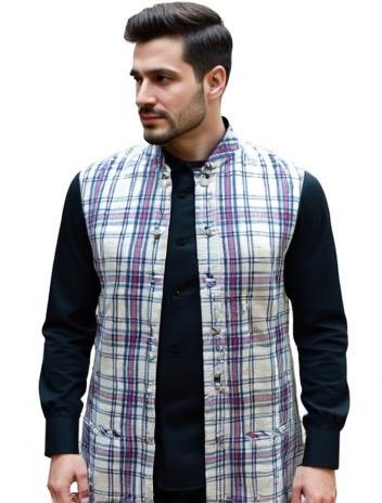 Unisex wool checks jacket