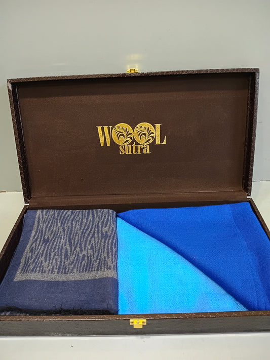 Men’s silk wool +ladies double shaded stole Combo box