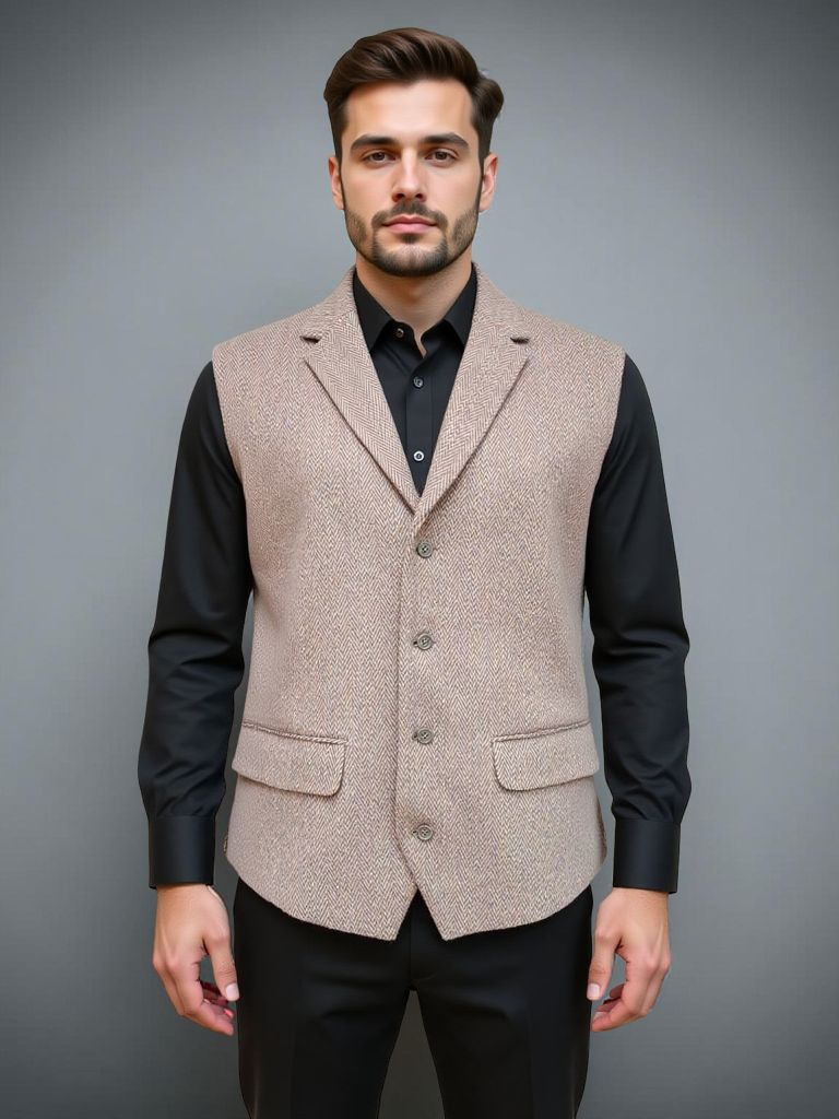 Fine wool herringbone jacket
