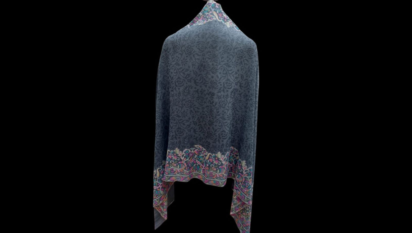 Self jacquard multicolour Ambi shawl