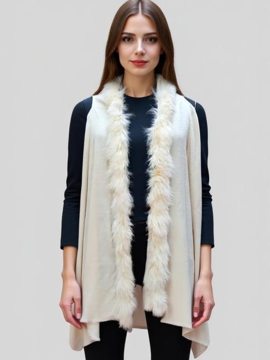 Cashmere faux fur jacket