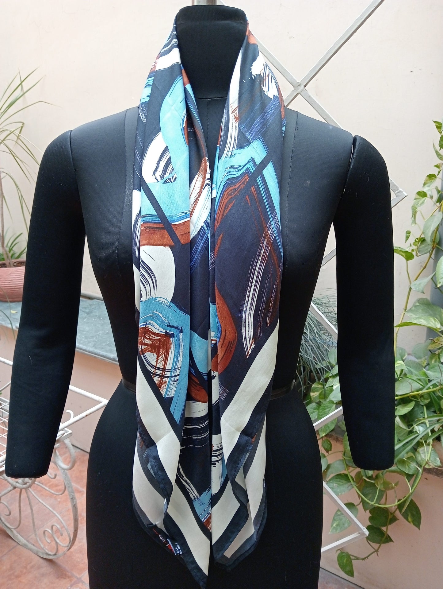Pure silk scarf-abstract