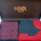 Combo box men's silk wool stole+ladies fine wool five sided lace stole