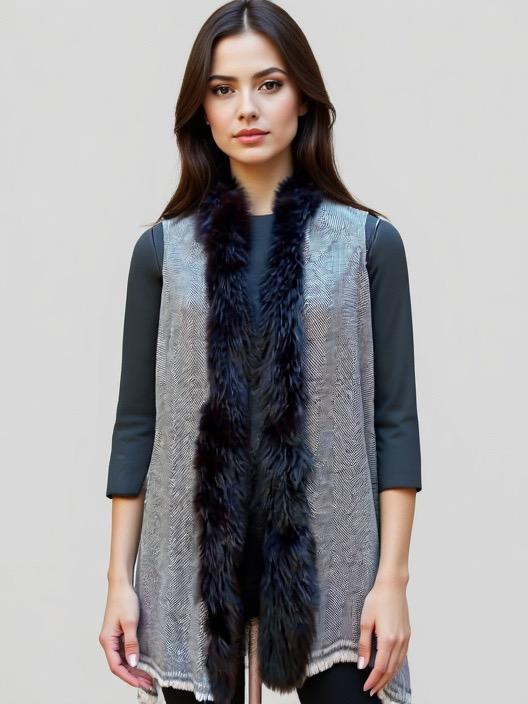 Fine wool faux fur Harringborn jacket