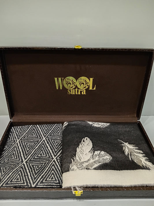 Man's Silk wool + ladies Silk Wool stoles combo box