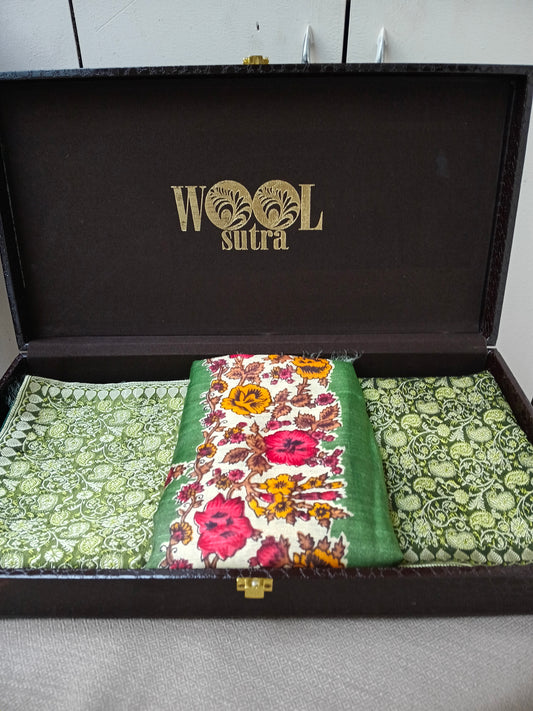 Brocade Ambi design cushion cover + khadi silk stole Combo box