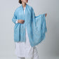 Embroidered Lace Stole- Blue