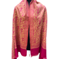 Reversible Woven Embroidered Shawl - Pink / Beige