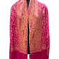 Reversible Woven Embroidered Shawl - Pink / Beige