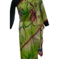 Georgette Green French Hand  Painted Saree
